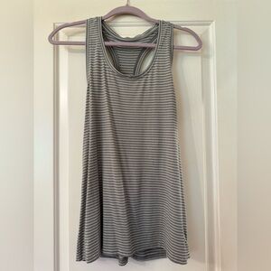 Jockey Gray and White Striped Tank Top